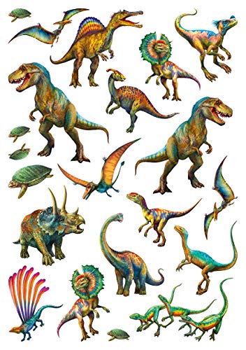 Schmidt Spiele- Dinos Salvajes, Incluye Tatuajes de Dinosaurios, Puzzle para niños, 150 Piezas, Color carbón (56332)