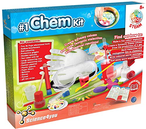 Science4you - Mi Laboratorio de Quimica, Niños +8 Años - Kit Cientifico para Niños con 25 Experimentos, incluye Modelos Moleculares y Ciencia Explosiva - Juegos Educativos para Niños y Niñas 8-12 Años