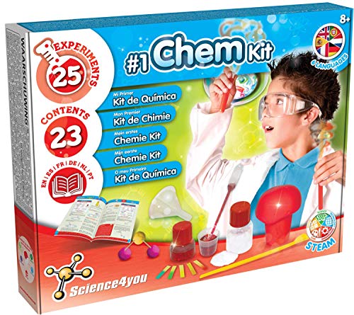 Science4you - Mi Laboratorio de Quimica, Niños +8 Años - Kit Cientifico para Niños con 25 Experimentos, incluye Modelos Moleculares y Ciencia Explosiva - Juegos Educativos para Niños y Niñas 8-12 Años