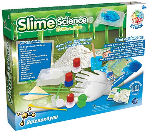 Science4you - Primer Fabrica de Slime para Niños 8 Años, Kit para Hacer Slime con 10 Experimentos para Niños: Pelota Saltarina, Platillina Inteligente, Laboratorio de Quimica, Juegos Educativos 8 Años