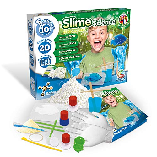 Science4you - Primer Fabrica de Slime para Niños 8 Años, Kit para Hacer Slime con 10 Experimentos para Niños: Pelota Saltarina, Platillina Inteligente, Laboratorio de Quimica, Juegos Educativos 8 Años