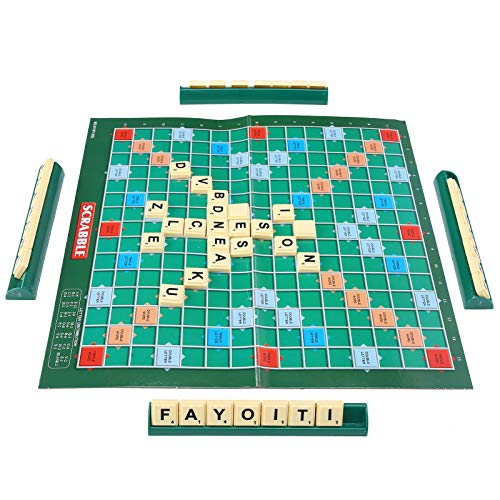 Scrabble compacto juego de palabras, crucigrama Original juego de palabras y juego de mesa adecuado. Juego familiar apto para 2-4 jugadores. Juegos familiares y juegos de palabras a partir de 6 años