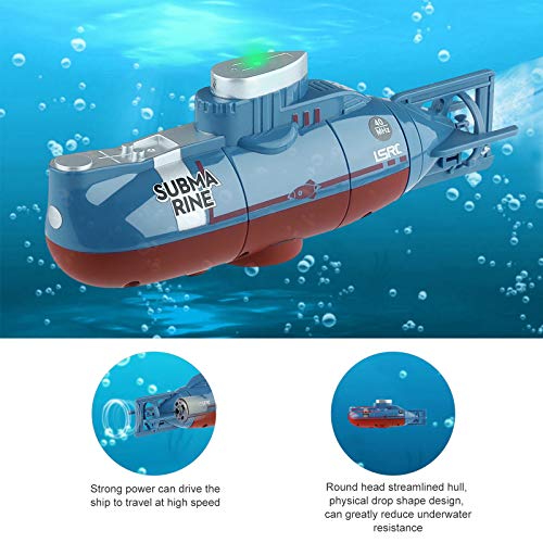 Seamuing Mini RC Submarino Control Remoto Barco Recargable RC Submarino Electrónico Agua Juguete Impermeable Buceo para Piscina Tanque de Peces Niños Regalo