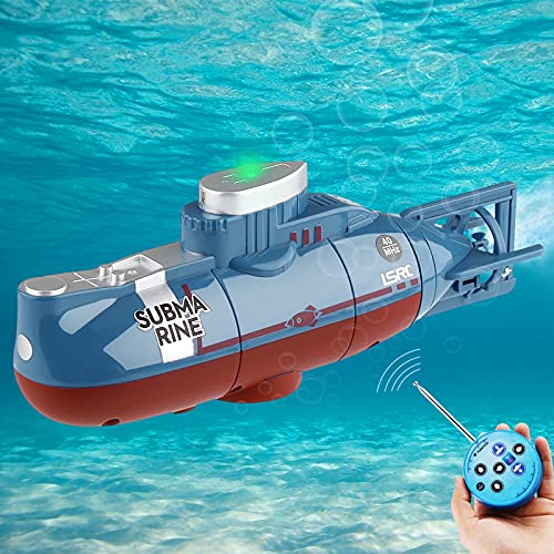 Seamuing Mini RC Submarino Control Remoto Barco Recargable RC Submarino Electrónico Agua Juguete Impermeable Buceo para Piscina Tanque de Peces Niños Regalo