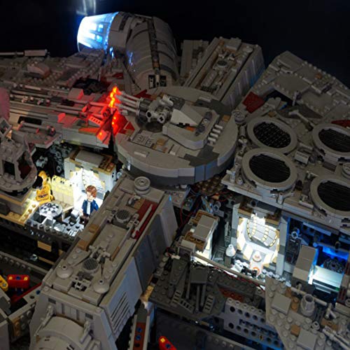 Seasy Juego de iluminación para Lego Star Wars Halcón Milenario, juego de iluminación LED, compatible con Lego 75192 (sin set Lego)