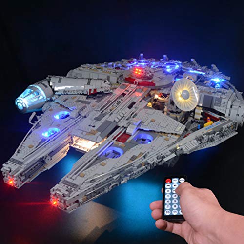 Seasy Juego de iluminación para Lego Star Wars Halcón Milenario, juego de iluminación LED, compatible con Lego 75192 (sin set Lego)