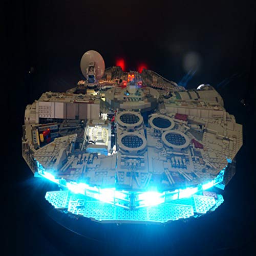 Seasy Juego de iluminación para Lego Star Wars Halcón Milenario, juego de iluminación LED, compatible con Lego 75192 (sin set Lego)