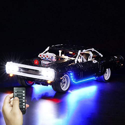 Seasy Juego de iluminación para Lego Technik Doms Dodge Charger, juego de iluminación LED compatible con Lego 42111 Technic Dodge Charger (sin set Lego)