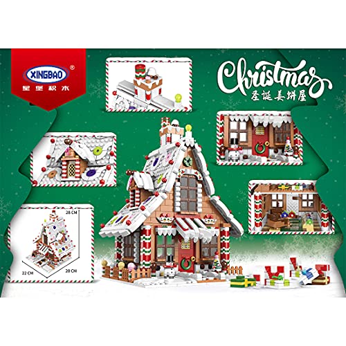 SENG Christmas Series - Juego de construcción de 1455 piezas para casa de jengibre con luz, compatible con Lego 10627