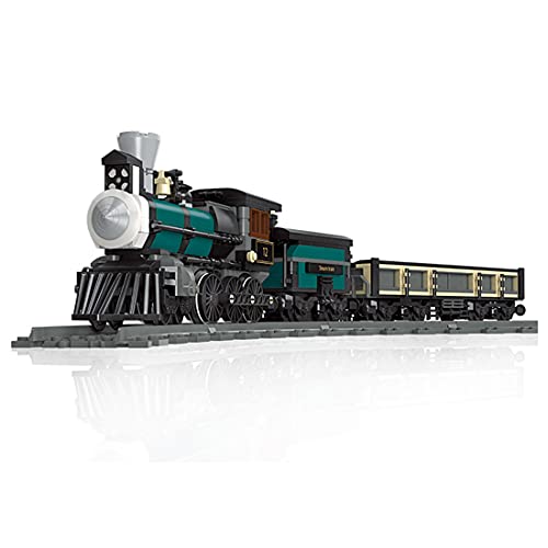 SENG Juego de construcción de tren tren de 560 piezas de construcción flotante de vapor modelo con carro y rieles, compatible con Lego