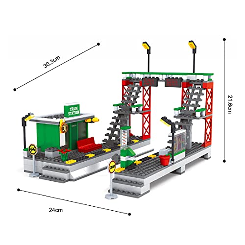 SENG Juego de construcción de tren tren de 928 piezas, modelo locomotora con rieles, compatible con Lego