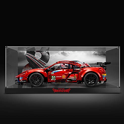 SEREIN Vitrina de acrílico para exhibición, compatible con Lego Technic Ferrari 488 GTE 42125 (sin set Lego)