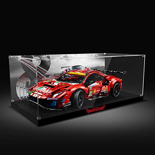 SEREIN Vitrina de acrílico para exhibición, compatible con Lego Technic Ferrari 488 GTE 42125 (sin set Lego)