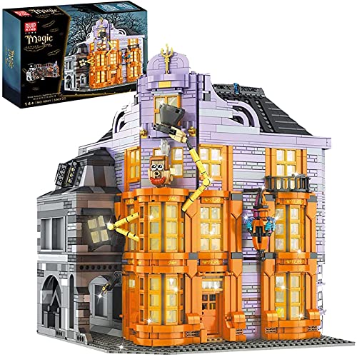 Serie Magic World Collection para fanáticos de Harry Potter Hogwarts, más de 3363 piezas Magical Happy House Shop bloques de construcción con luz, compatibles con Lego 16040,33 * 32 * 38cm