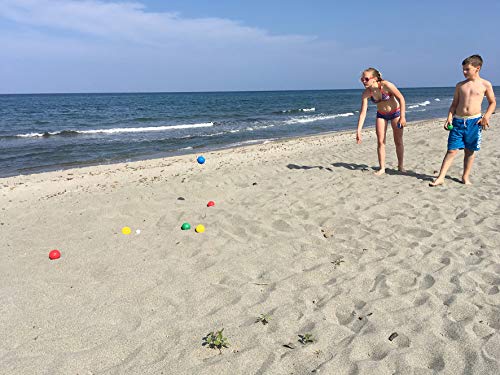 Set de Fun Bocce, 4x2 Bolas de Plástico, 1x Bola de Puntería, en una Bolsa de Transporte con Cierre