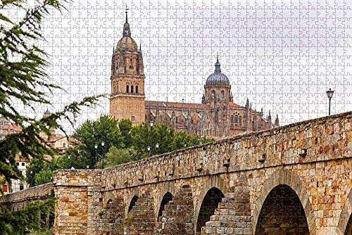 SHENLIJUAN Puzzle 1000 Piezas Puzzles Rompecabezas de Catedral de Salamanca, Puente Romano, España Adultos y niños Puzzle Game para