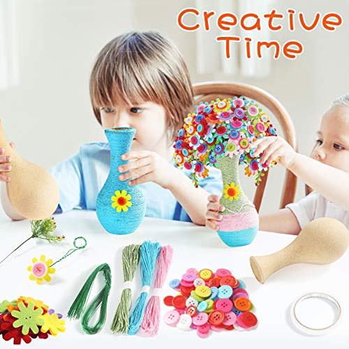 Shinelee Kit Manualidades Niños Florero y Flores Actividades Creativas Niños Flores Dia de la Madre Bricolaje Manualidades Niños 5 7 8 10 Años