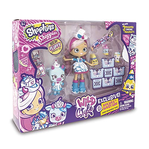 Shoppies Serie 9 - Wild Style Super Pack Con Muñeca, 1 Figura Shoppets y Shopkins + Accesorios (Giochi Preziosi HPKC9111)