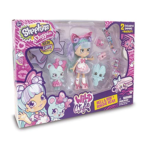 Shoppies Serie 9 - Wild Style Super Pack Con Muñeca, 1 Figura Shoppets y Shopkins + Accesorios (Giochi Preziosi HPKC9111)