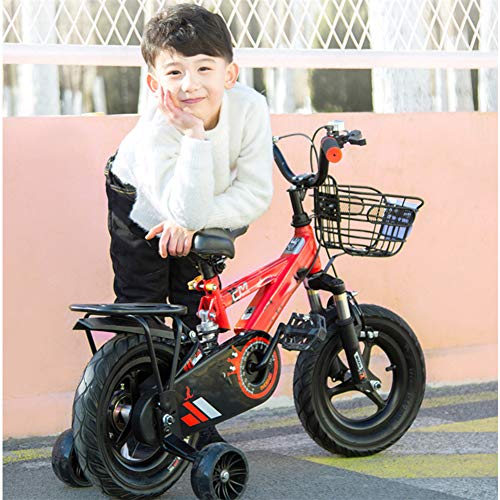 Shopps Bicicleta de Bicicleta Infantil Estilo Libre de 14 Pulgadas, fácil de Montar con Ruedas de Entrenamiento/Frenos de Mano, Adecuada para niños de 1 a 5 años Que aprenden Bicicleta de Paseo