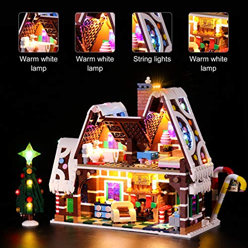 SICI Juego de iluminación LED para casa de pan de jengibre Lego 10267, iluminación compatible con el modelo de casa de jengibre Lego 10267 (no incluye el set Lego).