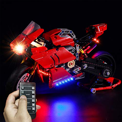 SICI Juego de iluminación LED para LEGO Technic Ducati Panigale V4R, iluminación compatible con Lego 42107 Technic Ducati Panigale V4 R moto modelo (no incluye el juego Lego).