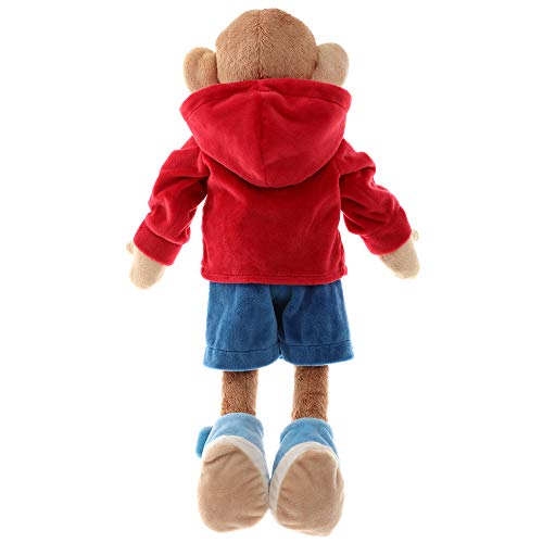 Sigikid 40989 - niñas y niños, Muñeco de Peluche Mono Aprender juguetonamente desvestirse Aprender Rojo / Azul Oscuro