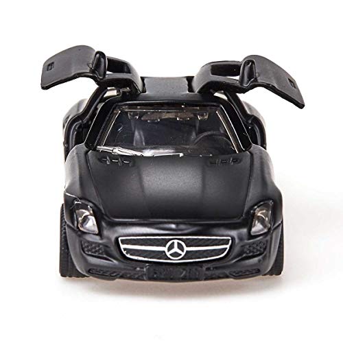 siku 1445, Mercedes-Benz SLS, Metal/Plástico, Negro, Vehículo de juguete para niños, Apertura de puertas de gaviota