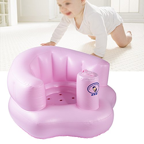 Silla de baño para bebé Asiento Inflable Baño de bebé Taburete de color rosa Juguete para niños Portátil Aprendizaje del taburete Sofá de asiento de entrenamiento