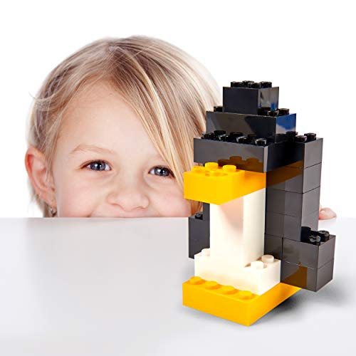 Simba 104114202 Blox 300 - Bloques de construcción para niños a Partir de 3 años, 8 Cajas de Piedra con Placa Base, Totalmente compatibles, Colores Mezclados, Negro, Rojo, Blanco, Amarillo y Azul