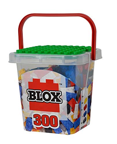 Simba 104114202 Blox 300 - Bloques de construcción para niños a Partir de 3 años, 8 Cajas de Piedra con Placa Base, Totalmente compatibles, Colores Mezclados, Negro, Rojo, Blanco, Amarillo y Azul