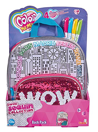 Simba 106374266 Color Me Mine Swap Back Pack - Bolsa para pintar, diseño con lentejuelas reversibles