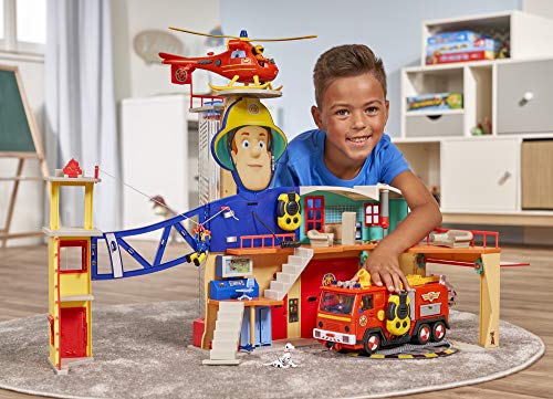 Simba 109251059 – Bombero Sam MegaBombero XXL Grande con Figura de Sam, con luz, Sonido y Radio, para niños a Partir de 3 años