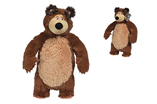 Simba 109301058 - Oso de Peluche (40 cm), diseño de Masha y el Oso, Color Rosa