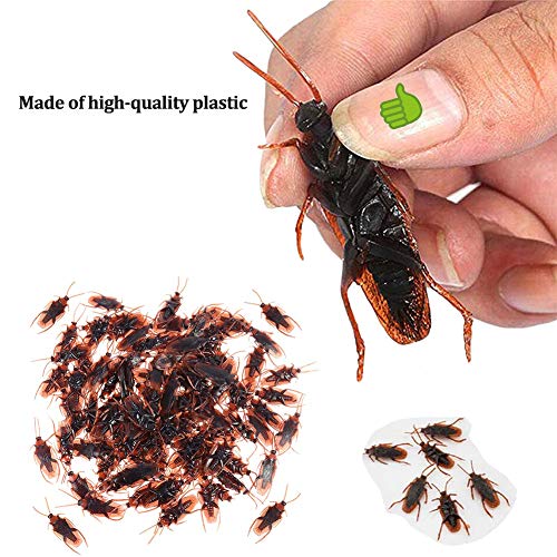 SIMUER 100 Pcs Cockroach Toy, Simulated Realistic Cockroach Halloween Novelty Joke Decoration for Kid’s Trick Decor