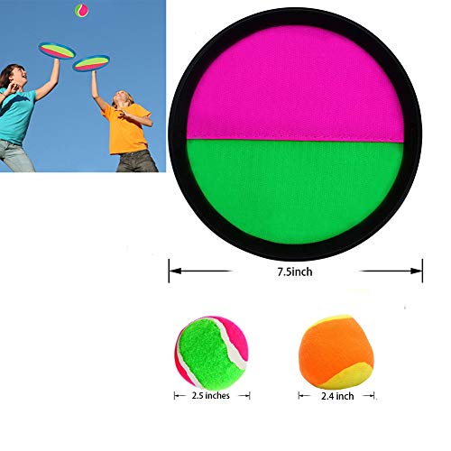 SIMUER Juego de Bolas de Lanzamiento y Captura, Juego de Paletas de Capturadores y Pelota Deportiva de Paddle Catch Bat Ball, 4 Paletas y 2 Bolas, Adecuado para Deportes, Playa, Regalos de Cumpleaños