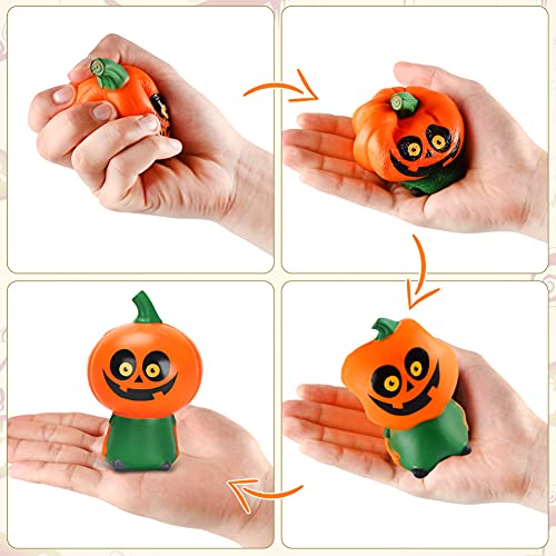 Sinoeem 4 Pcs Halloween Squishy Gigante Kawaii Juguetes Cream Scented Slow Risingsquishy Pack Baratos Slow Rising Squishes Estrés Alivio Suave Juguete Antiestres Alivia el Estrés Squeeze para Niños