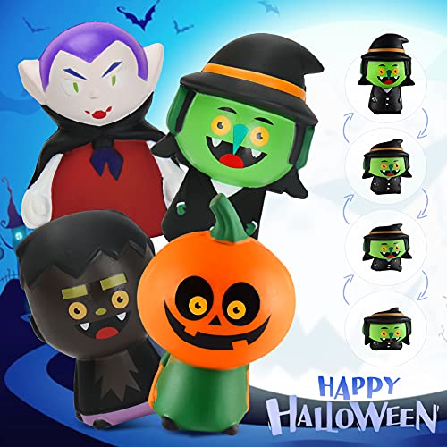 Sinoeem 4 Pcs Halloween Squishy Gigante Kawaii Juguetes Cream Scented Slow Risingsquishy Pack Baratos Slow Rising Squishes Estrés Alivio Suave Juguete Antiestres Alivia el Estrés Squeeze para Niños