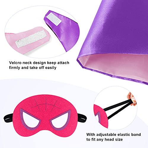 Sinoeem Capa de Superhéroe para Niños - 3 Capa y 3 Máscaras y 3 Slap Pulseras - Ideas Kit de Valor de Cosplay de Diseño de Fiesta de Cumpleaños de Navidad - Juguetes para Niños y Niñas (B)