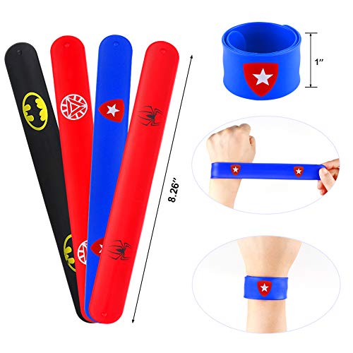 Sinoeem Capa de Superhéroe para Niños - 4 Capas y 4 Máscaras y 4 Slap Pulseras - Ideas Kit de Valor de Cosplay de Diseño de Fiesta de Cumpleaños de Navidad - Juguetes para Niños y Niñas (4pcs - Boy)