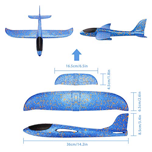 Sinwind Avión Planeador, 4 Unidades de avión de Espuma para Deportes al Aire Libre, Que lanzan los planeadores de Whirly Glider para los Cabritos, Juguete Volador para niños como Regalo