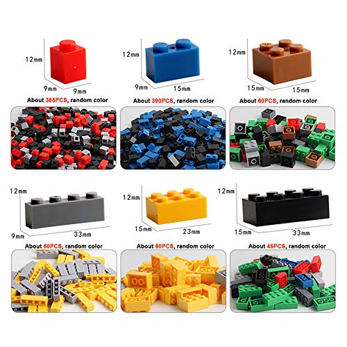 Sipobuy DIY construcción Edificio de Ladrillos Creativo Conjunto de Bloques de 1000 Piezas, Compatible con Las Principales Marcas, múltiples Colores, Juguetes educativos para 3+ niños