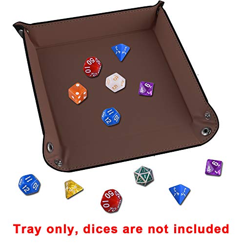 SIQUK 6 Piezas Tablero de Dados Plegable de Cuero PU para Juegos de Dados como RPG, DND y Otros Juegos de Mesa, 6 Colores Oscuros