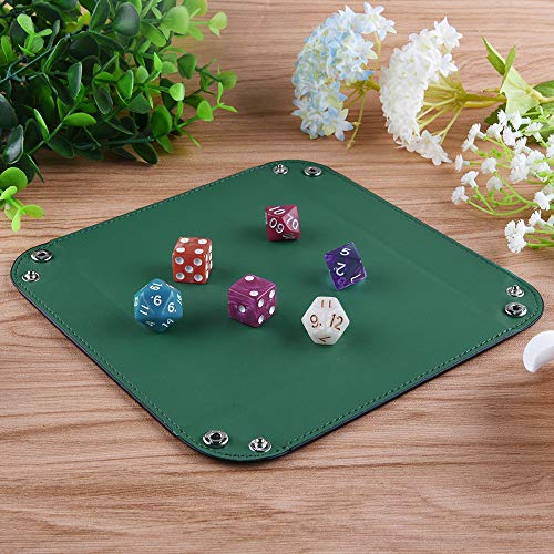 SIQUK 6 Piezas Tablero de Dados Plegable de Cuero PU para Juegos de Dados como RPG, DND y Otros Juegos de Mesa, 6 Colores Oscuros