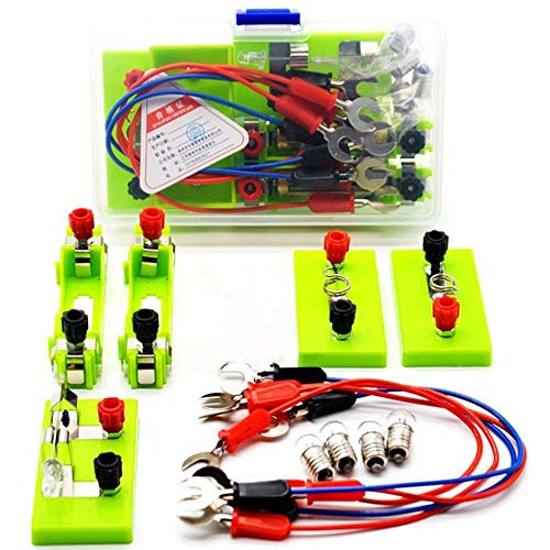 SJUNJIE Circuito Eléctrico Kit Ciencias Laboratorio de Física Kit Aprendizaje Básico de Circuitos Experimento de Electricidad Bombilla Interruptor Conductor Línea