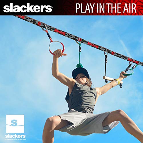 Slackers- SLA.788M Line Starter Set 2021, Pista Colgante Metros, Juego Completo de 11 Piezas, se Puede Usar como Slackline, Incluye 7 Obstáculos, Entrena como un Ninja, 980024, Color