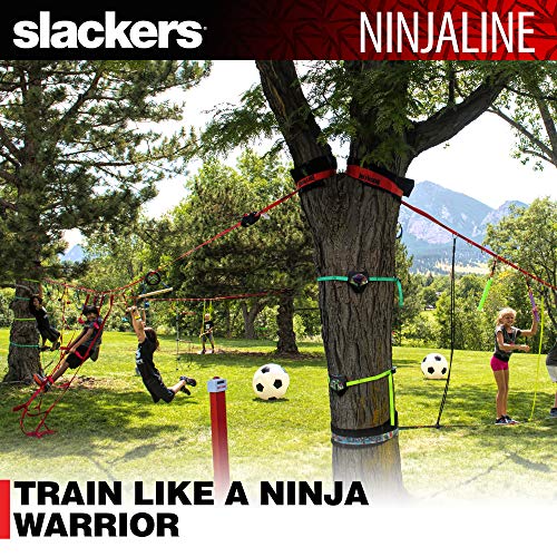 Slackers- SLA.788M Line Starter Set 2021, Pista Colgante Metros, Juego Completo de 11 Piezas, se Puede Usar como Slackline, Incluye 7 Obstáculos, Entrena como un Ninja, 980024, Color