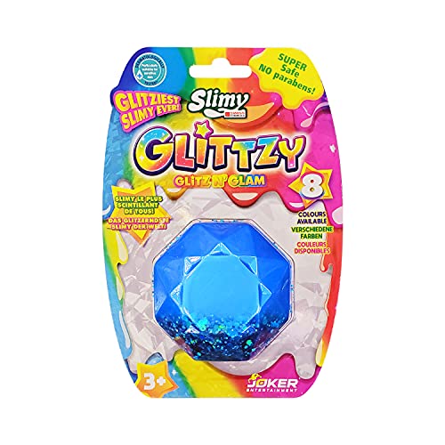 Slimy Glittzy Diamond 60 g en Azul - Masilla de Juguete Original Slimy Slime para niños, el más Brillante de Todos los Tiempos (a Partir de 3 años)