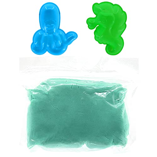 Slimy Sandy Fluff 220 g de arena azul – Original Slime Arena para niños, masa mágica que incluye cubo y dos formas, plastilina elástica (juguete a partir de 3 años)