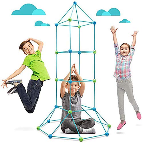 SM SunniMix Kit de construcción Fuerte para niños, construcción de Fuertes de Aire, Juguetes de construcción, Tienda de Trabajo, Bolas de construcción, Varillas,